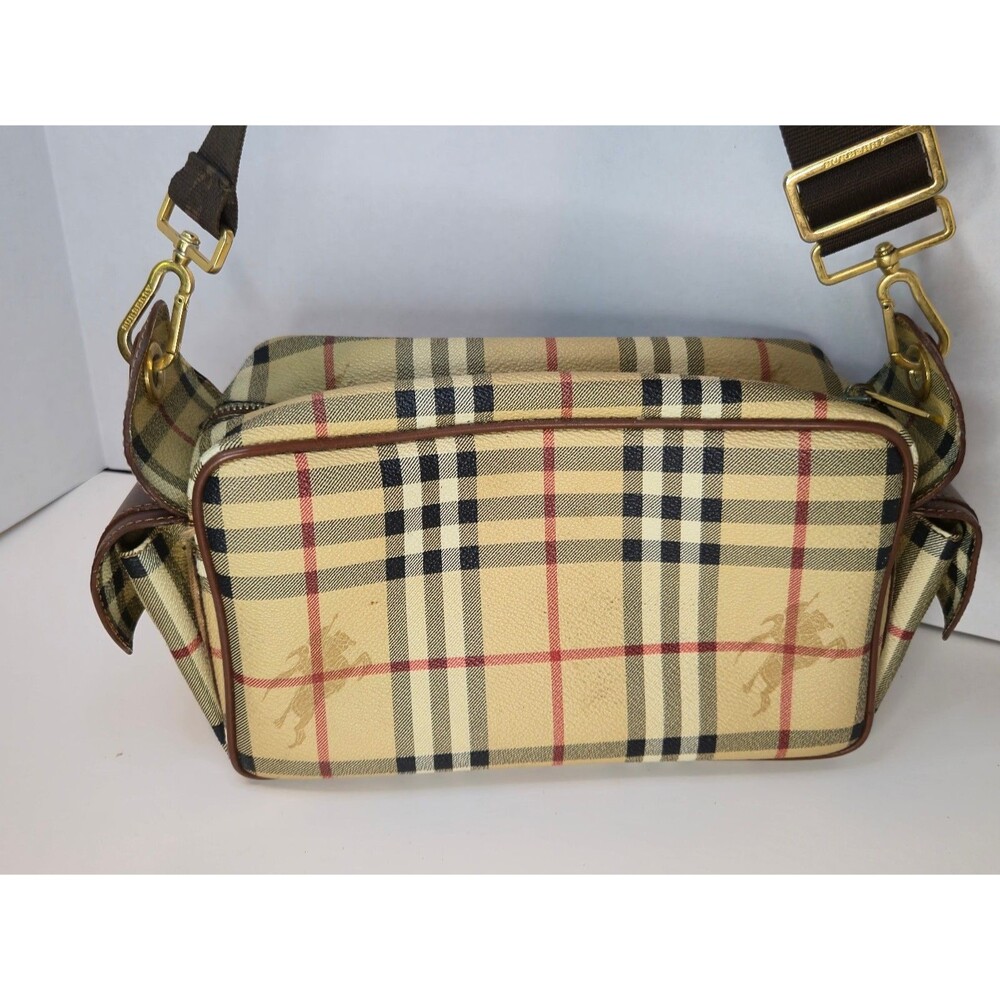 Vintage Burberry Check Handbag 2 Side Pockets Rare Style - Picture 9 of 16